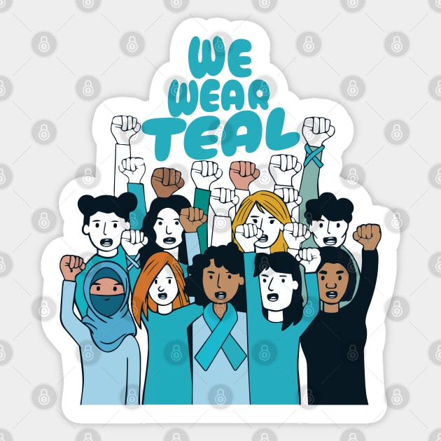 Sexual Assault Awareness - We Wear Teal - SAAM Sticker by BobaTeeStore